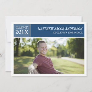 Modern Chic Graduation Invitation - Blue