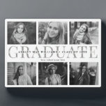 Modern Chic Graduation Keepsake Photo Collage Plaque<br><div class="desc">Elegant and modern graduation keepsake, this custom name, school, and class of... photo collage design makes a beautiful display for your favourite pictures of your special day. Great gift for your graduate, parents, grandparents, or any other loving family member who is proud of the new grad! This is the black...</div>