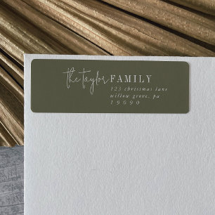 Modern Chic   Green Family Return Address Label