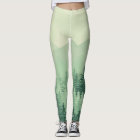 Modern Chic Green Forest Pine Womens Leggings