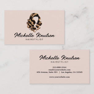 Modern Chic Hair Stylist Beauty Salon Blush Pink   Business Card