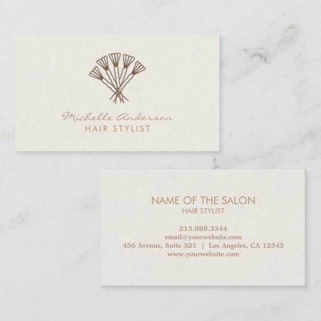 Modern Chic Hair Stylist Beauty Salon Bobby Pins   Business Card (Front/Back)