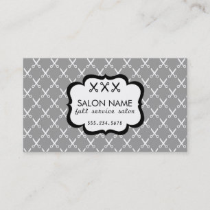 modern chic hairstylist hair stylist scissors grey business card