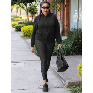 Modern Chic Hipster Black Harlequin Pattern Sports Leggings