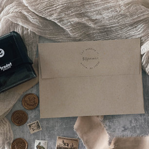 Modern Chic Holiday Card Circular Address Self-inking Stamp