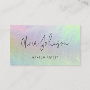 Modern Chic Holographic Opal Stone Business Card