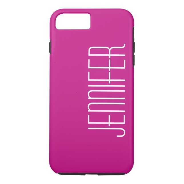 Modern Chic Hot Pink, Minimalist, Jumbo Name Case-Mate iPhone Case (Back)