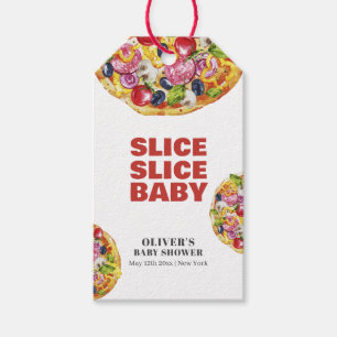 Modern Chic Italian Slice Slice Pizza Baby Shower  Gift Tags