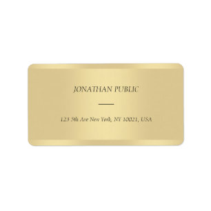 Modern Chic Italic Text Name Trendy Gold Address Label