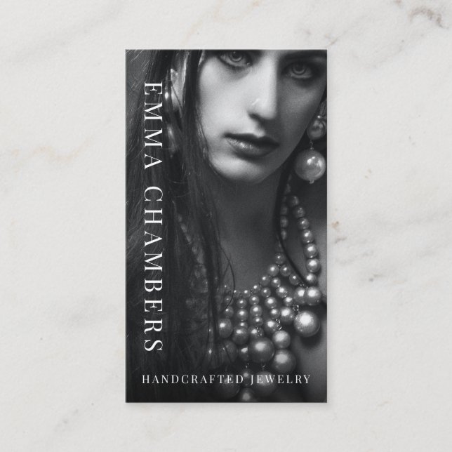 Modern Chic Jewellery Designer Business Card (Front)