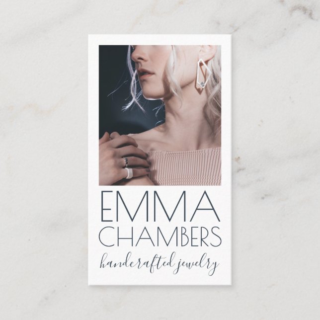 Modern Chic Jewellery Designer Business Card (Front)