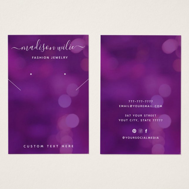 Modern Chic jewellery necklace earring display Car (Front & Back)