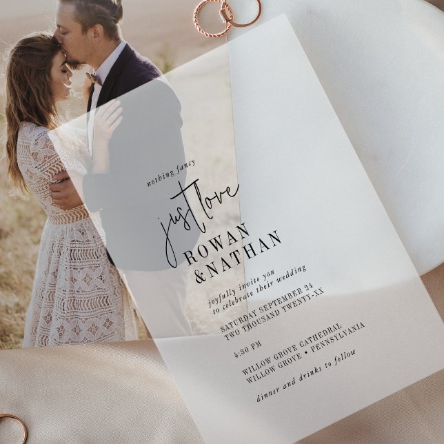 Modern Chic Just Love Modern Unique Wedding Vellum Invitations (Modern Chic Just Love Modern Unique Wedding Vellum Invitations)