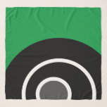 Modern Chic Kelly Green Black White Concentric Art Scarf<br><div class="desc">This modern art design features large,  wide black nesting rings outlined boldly in white against a colourful kelly green background.  A grey "pearl" rests in the centre of this whimsical abstract oyster design.</div>