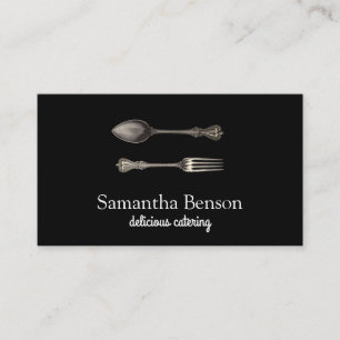 Modern Chic Kitchen Utensils Cooking and Catering  Business Card