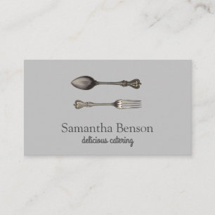 Modern Chic Kitchen Utensils Cooking and Catering  Business Card