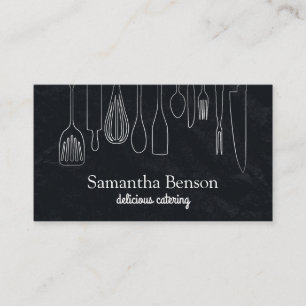 Modern Chic Kitchen Utensils Cooking and Catering Business Card
