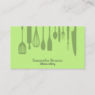 Modern Chic Kitchen Utensils Cooking and Catering Business Card