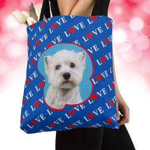 Modern chic LOVE custom photo Tote Bag