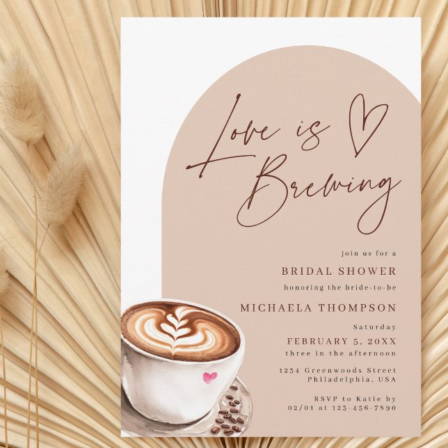 Modern Chic Love is Brewing Coffee Bridal Shower Invitation (Creator Uploaded)