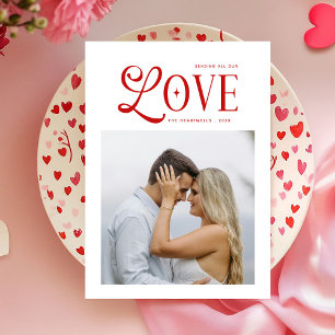 Modern Chic Love Photo Valentines Day Holiday Card