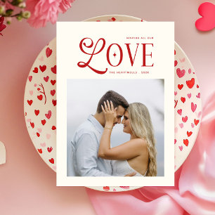 Modern Chic Love Photo Valentines Day Holiday Card