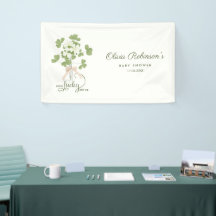 Modern Chic Lucky Shamrock with Bow baby shower