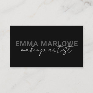 Modern Chic Makeup Artist Black  Business Card