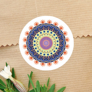 Modern Chic Mandala Minimalist Classic Round Sticker