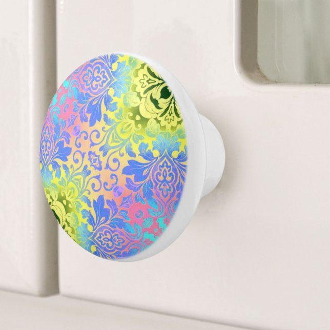 Modern chic mandala turquoise aqua bohemian ceramic knob (Modern chic mandala turquoise aqua bohemian ceramic knob)