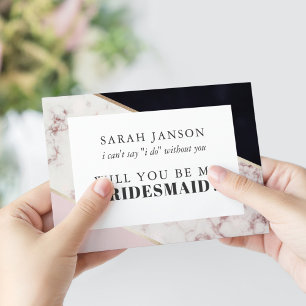 Modern Chic Marble Bridesmaid Invitation