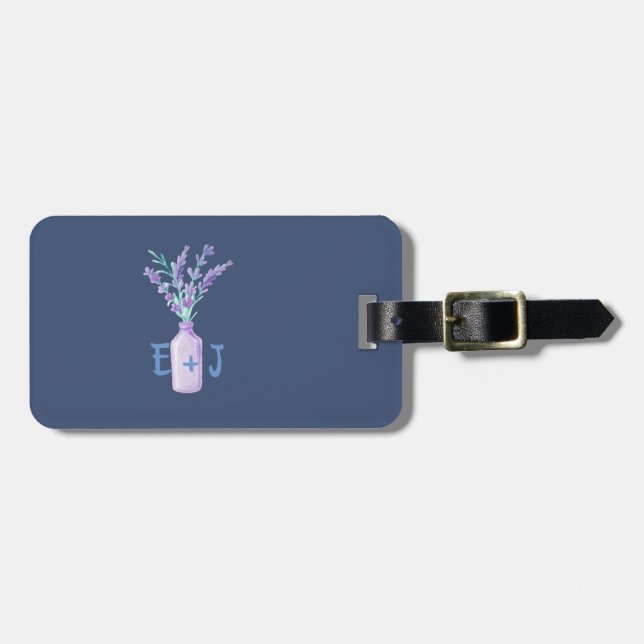Modern Chic Mason Jar Lavander Luggage Tag (Front Horizontal)