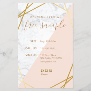 Modern Chic Minimal Geometric Marble Gold 5.5x8.5 Flyer