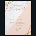 Modern Chic Minimal Geometric Marble Gold 8.5x11 Flyer<br><div class="desc">Modern Chic Minimalist Geometric Pattern Marble Gold Light Pink Promotional Customisable 8.5" x 11" Flyer #CustomizableFlyer #DIYFlyer #Stationery By AffordPrint @Zazzle #Zazzle with Social Media icons (Facebook, Twitter & Instagram) Easy to customise! Editable & Customisable! Perfect for many visual creative edge professions looking Ideal for Freelancers Event Planner, Wedding Planner,...</div>