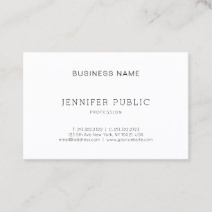 Modern Chic Minimalist Design Professional Plain Business Card