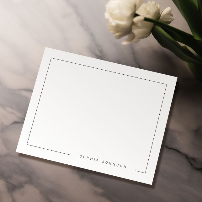 Modern chic minimalist personalised stationery card (Modern chic minimalist personalized stationery note card)