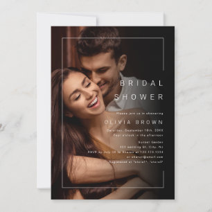 Modern chic minimalist photo bridal shower invitat invitation