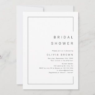 Modern chic minimalist photo bridal shower invitat invitation