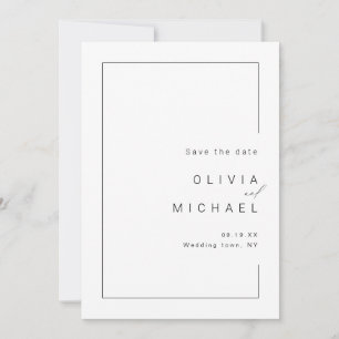 Modern chic minimalist photo wedding save the date