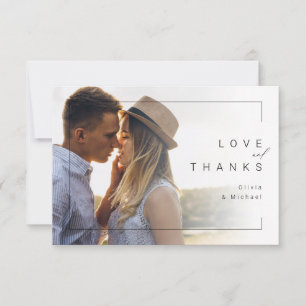Modern chic minimalist photo wedding thank you
