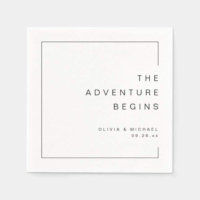 Modern Chic Minimalist Wedding Napkin (Front)
