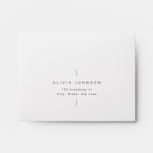 Modern chic minimalist wedding RSVP Envelope (Front)