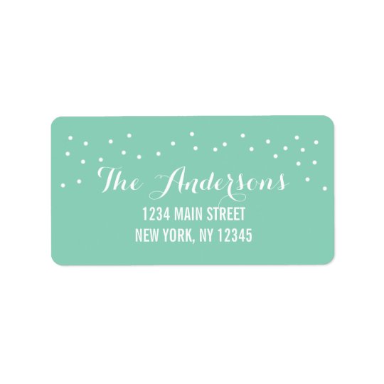 Modern Chic Mint Green and White Dots Address Label