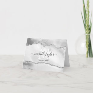 Modern Chic Monogram Marble Business Card