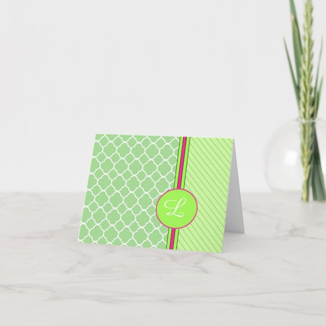 Modern Chic Monogram Notecard Template (Front)