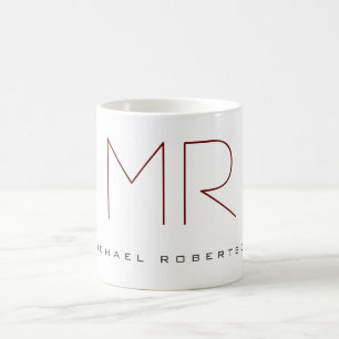 Modern Chic Monogram Professional Coffee Mug