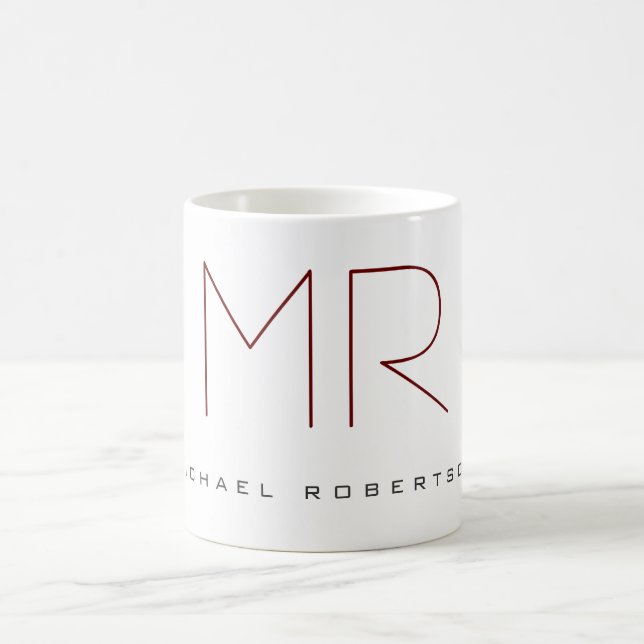 Modern Chic Monogram Professional  Coffee Mug (Center)