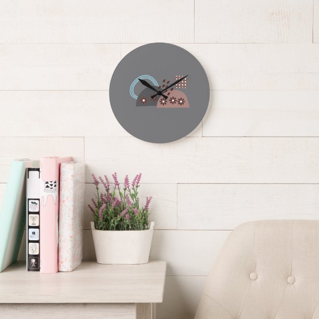 Modern Chic Monogram Round  Boho Large Clock (Reading Room)