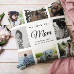 Modern Chic Mother's Day Mum Family Photo Collage Cushion<br><div class="desc">We love you, Mum: For the Best Mum Ever in your life a modern, trendy Instagram family photo collage throw pillow with modern script typography and your personal name and message. A perfect photo gift for mum from daughter, unique valentine's day surprise or parent photo gift with family pictures of...</div>