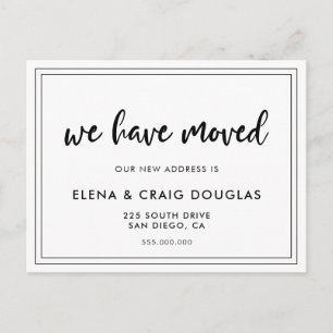 Modern chic moving announcement postcard